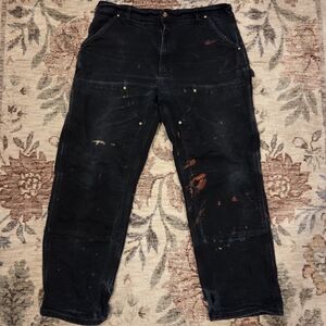 Carhartt Men's Black Distressed Jeans - 36 × 30